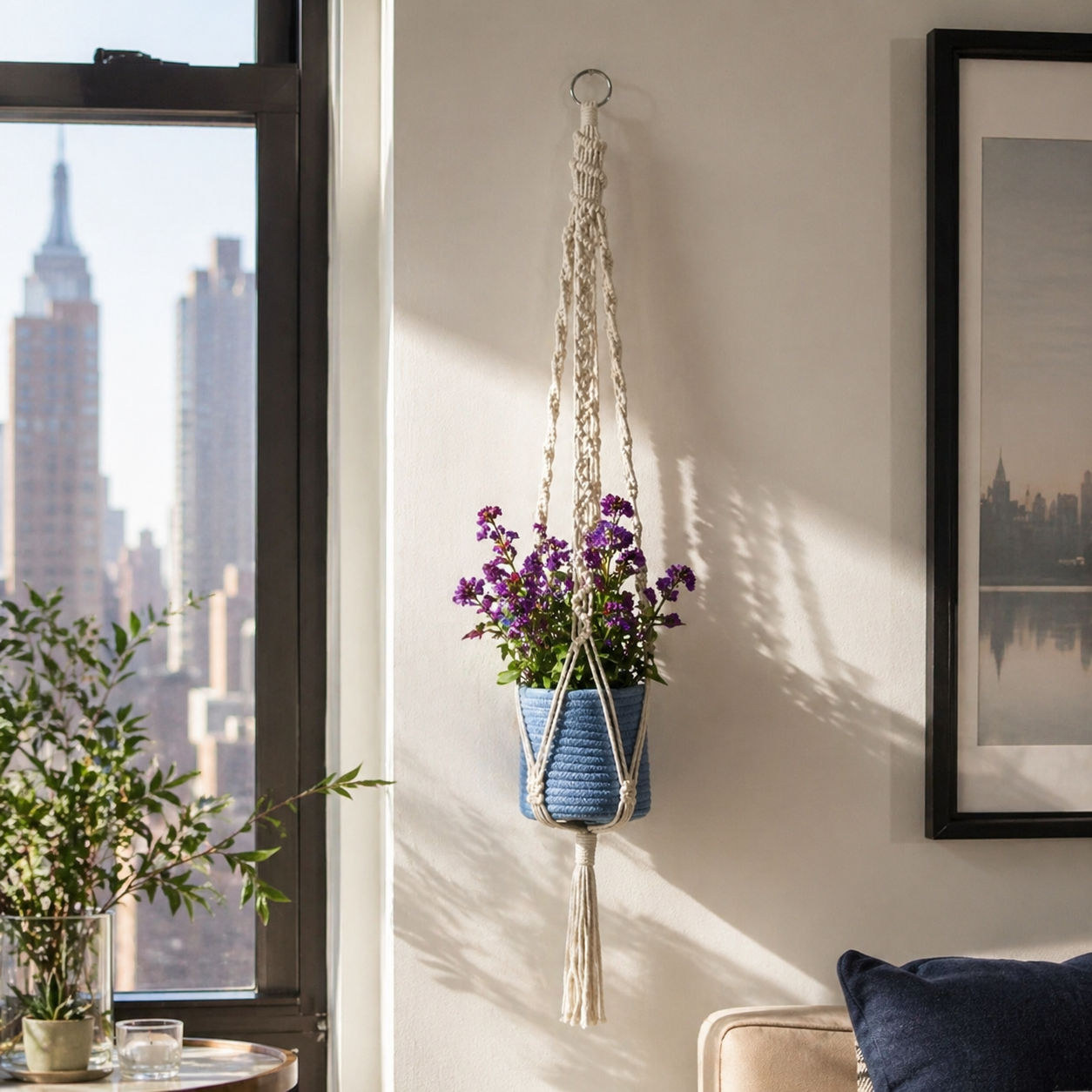 Stylish Greenery Display Macrame Plant Hanger For Modern Homes